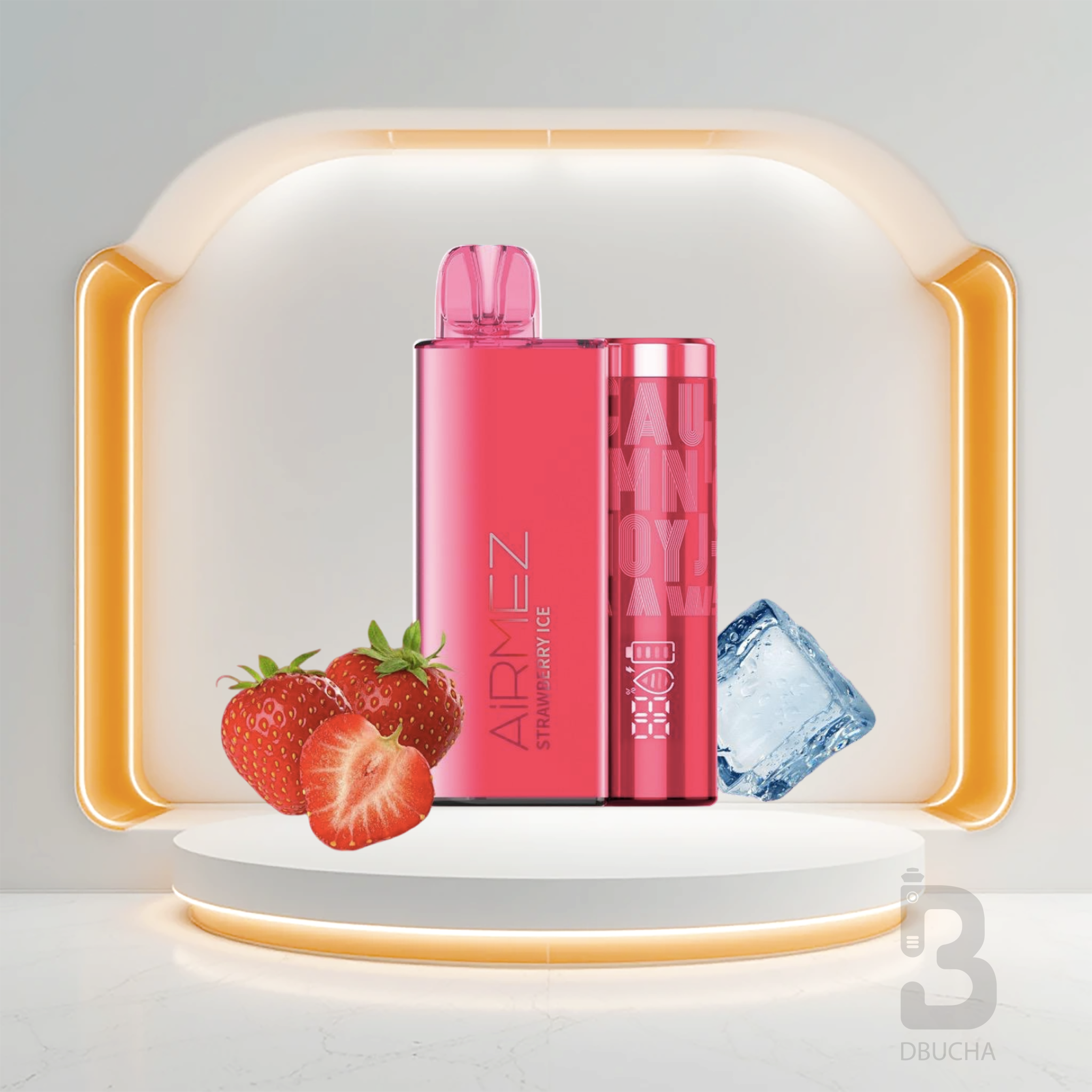 Jednorazowka e papieros AirMez 12K o smaku  Strawberry Ice , 12000 buchów